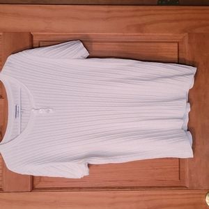 Croft & Barrow White Short Sleeve Cable Knit Sweater